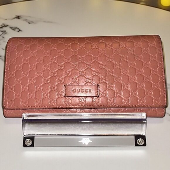 Gucci  Soft Microguccissima Continental Wallet Soft Pink (EUC) - Picture 1 of 8